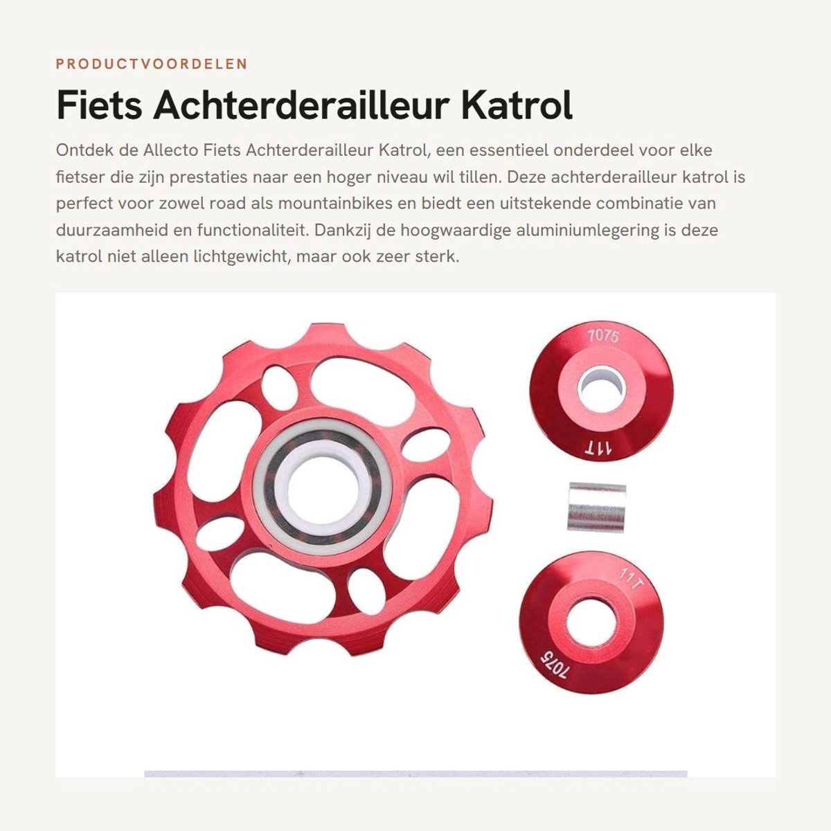 Dailygoods- Achterderailleur Katrol Aluminiumlegering 11T - Roller Wiel - Fietsaccessoire - Lichtgewicht - Keramisch Lager - Voor Road/Mountainbike - Fiets Katrol