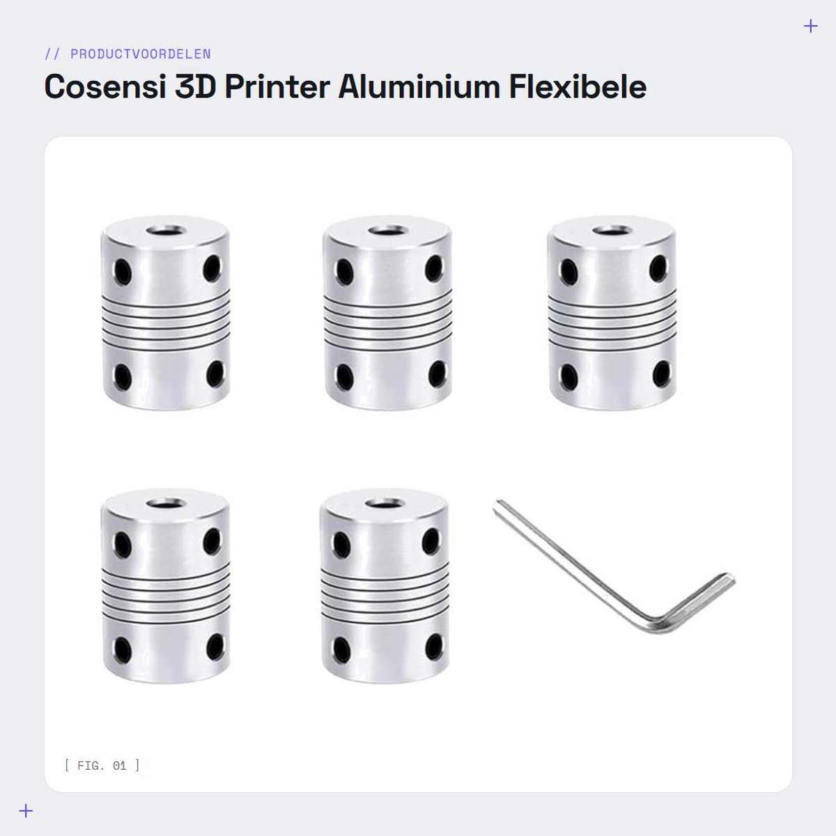 Dailygoods- Flexibele Koppeling 5 Stuks - Aluminium - Compatibel met NEMA 17 Stappenmotoren - Schokabsorptie - Eenvoudige Installatie - 2.5 x 1.9 cm - Askoppeling
