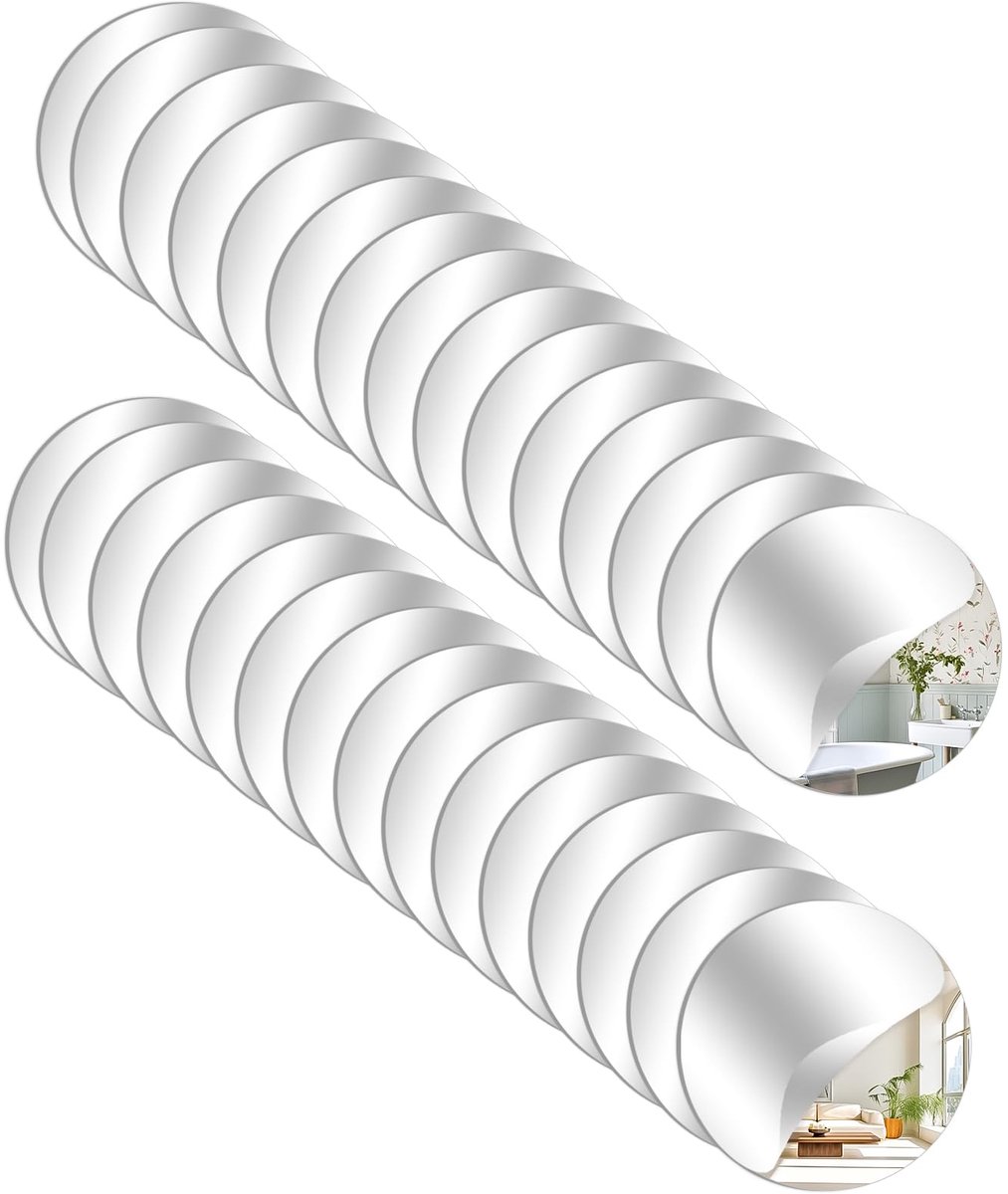 30 ronde spiegel acryl 5 cm zelfklevende tegels plakken voor woondecoratie