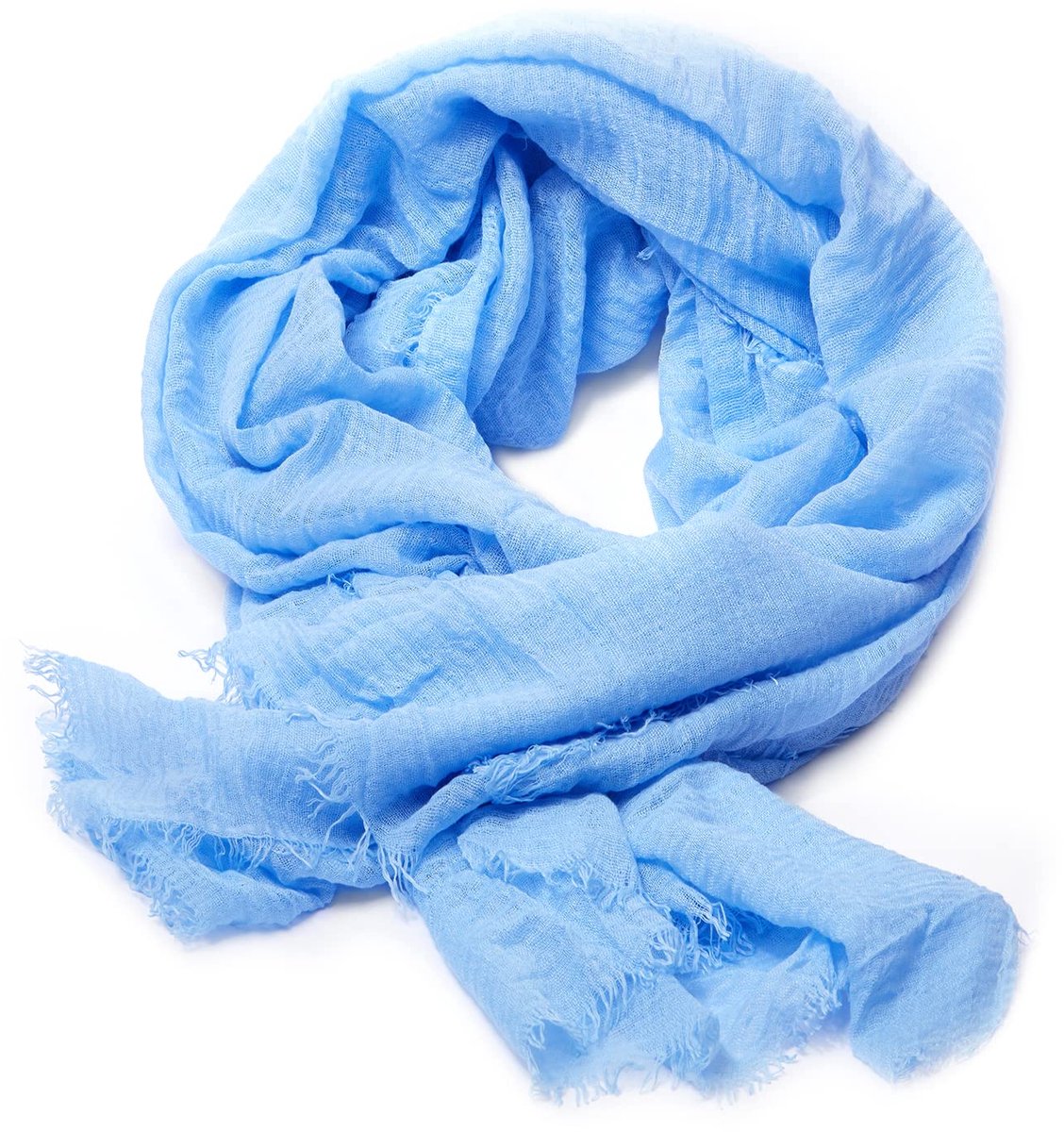 - sjaal - gekreukt - pashmina - halsdoek - sjaal - nek - 30 kleuren, Hemelsblauw