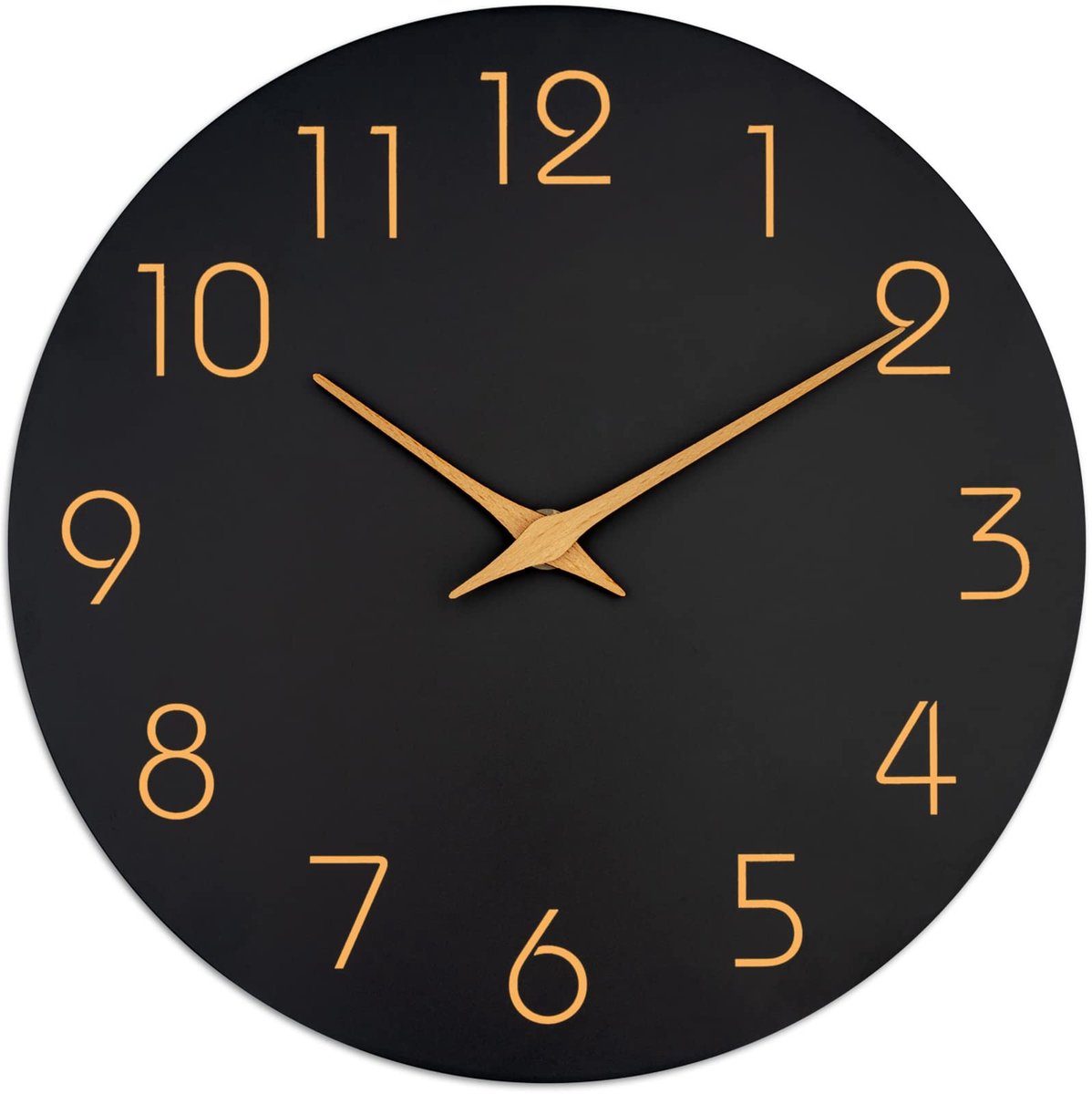 Klok, 20, 3 cm, zwart, op batterijen, stil zonder tikkend geluid, eenvoudig minimalistisch, met rosegouden cijfers, decoratief, geschikt voor slaapkamer, woonkamer, keuken, thuis, badkamer