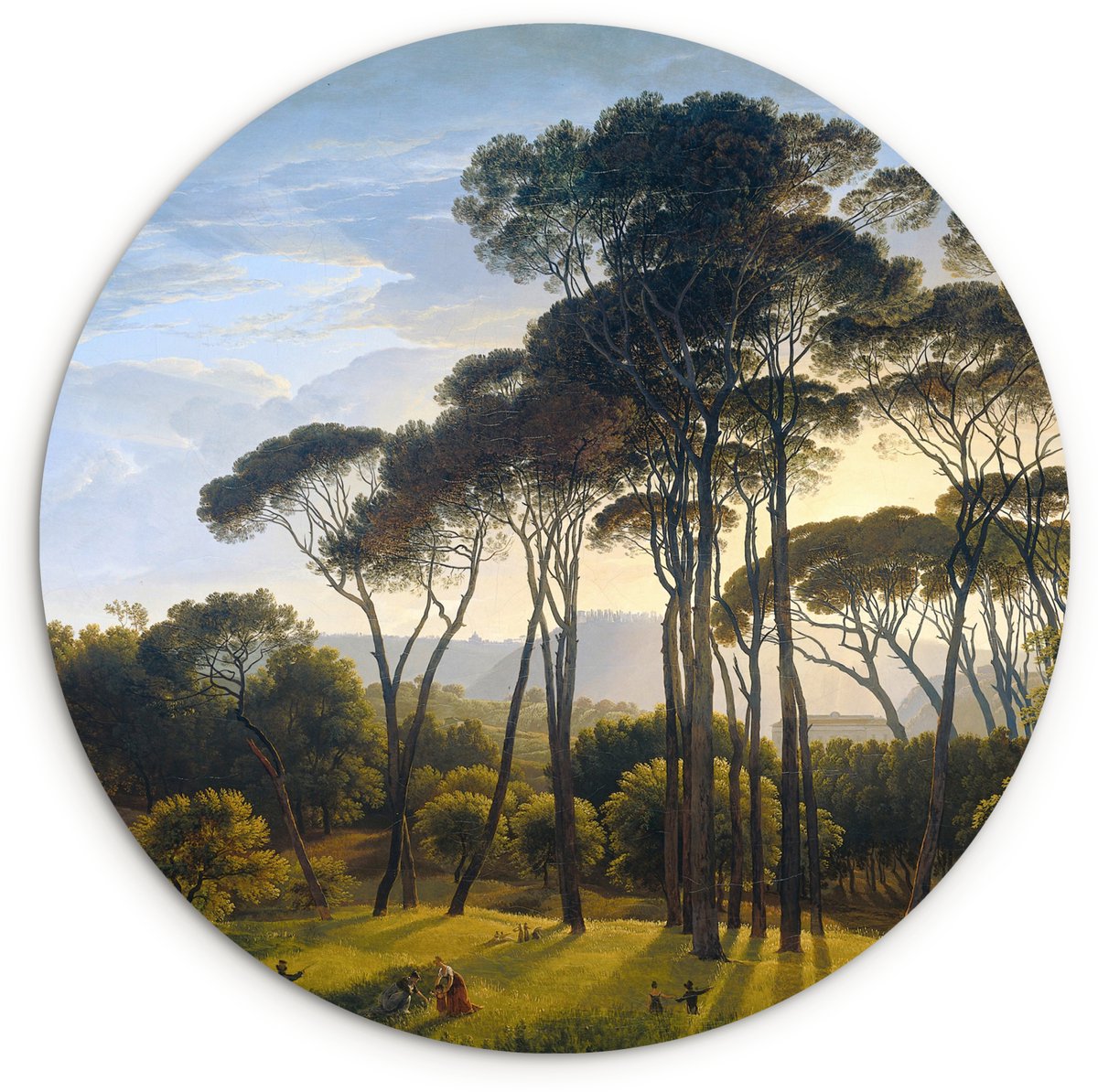 WallCircle - Wandcirkel parasoldennen 140x140 cm - Oude meesters kunst - Ronde schilderije