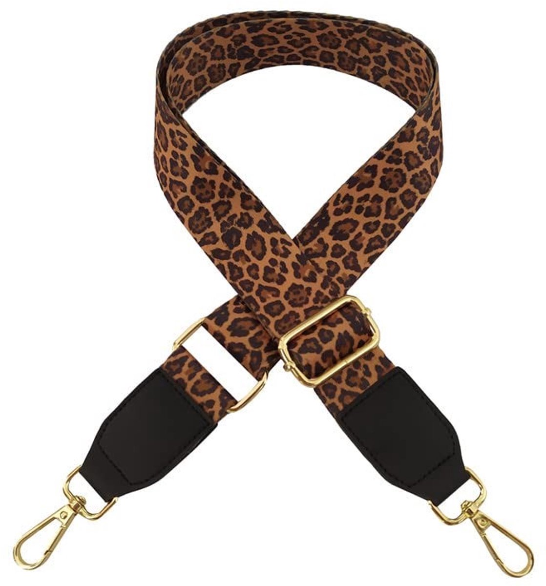 Dailygoods- Schouderriem Verstelbaar 80-130 cm - Brede Schouderband 3,8 cm - Antislip Tasriem - Gouden Karabijnhaak - Duurzaam Accessoire - Tassenriem