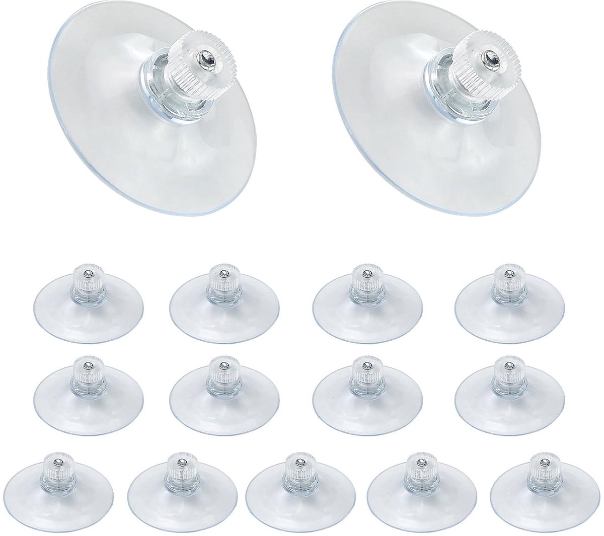 Dailygoods- Zuignappen 41 mm - Kunststof - Set van 13 - Doorzichtig - Voor buiten/binnen - Hoogwaardig PVC - Ideaal voor keuken/badkamer - Zuignapjes