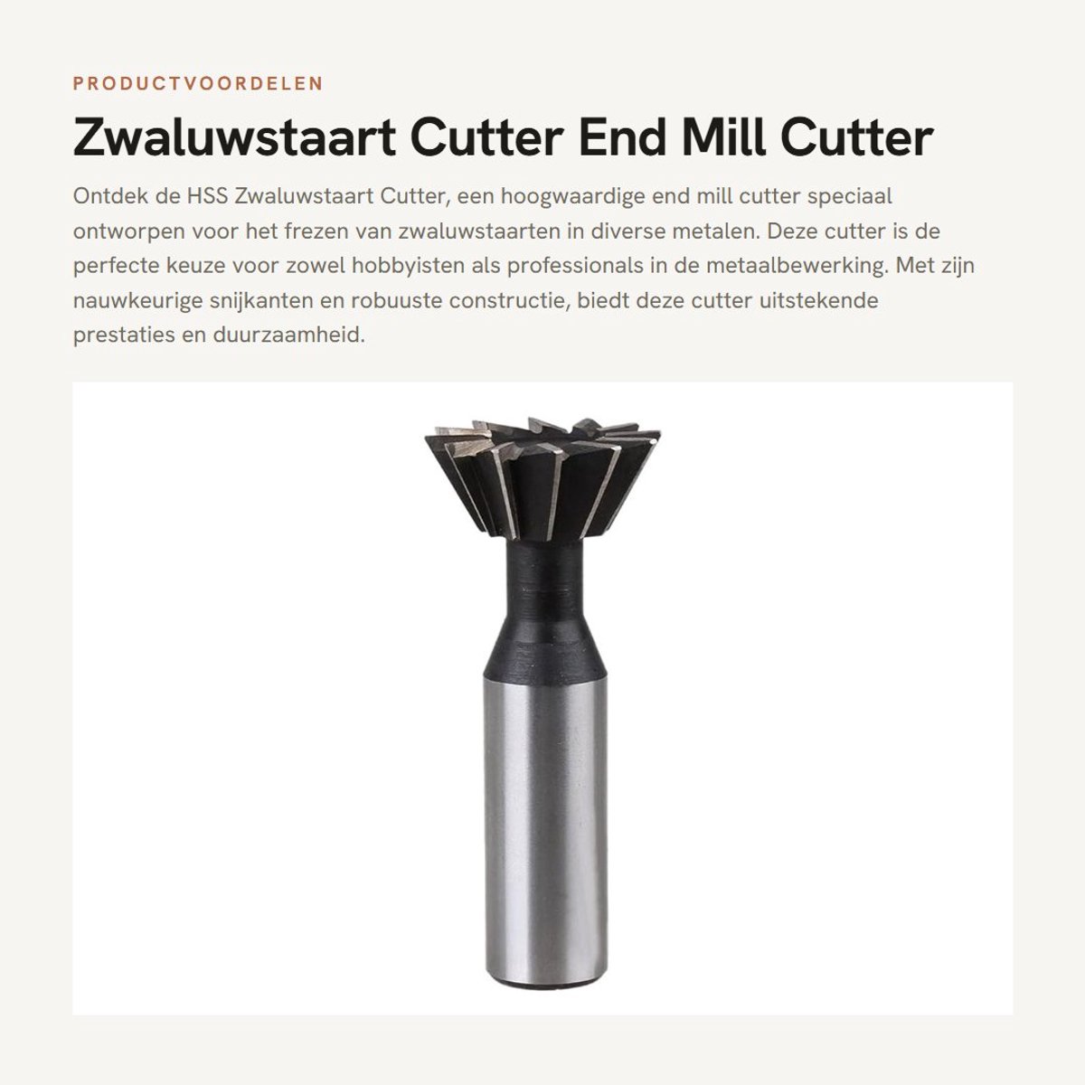 Dailygoods- Zwaluwstaart Cutter HSS - Rechte Schacht - Frees voor Metalen Bewerking - Dubbelzijdige Snijrand - Geschikt voor Gietijzer/Koolstofstaal - Snijder Diameter 10-30mm