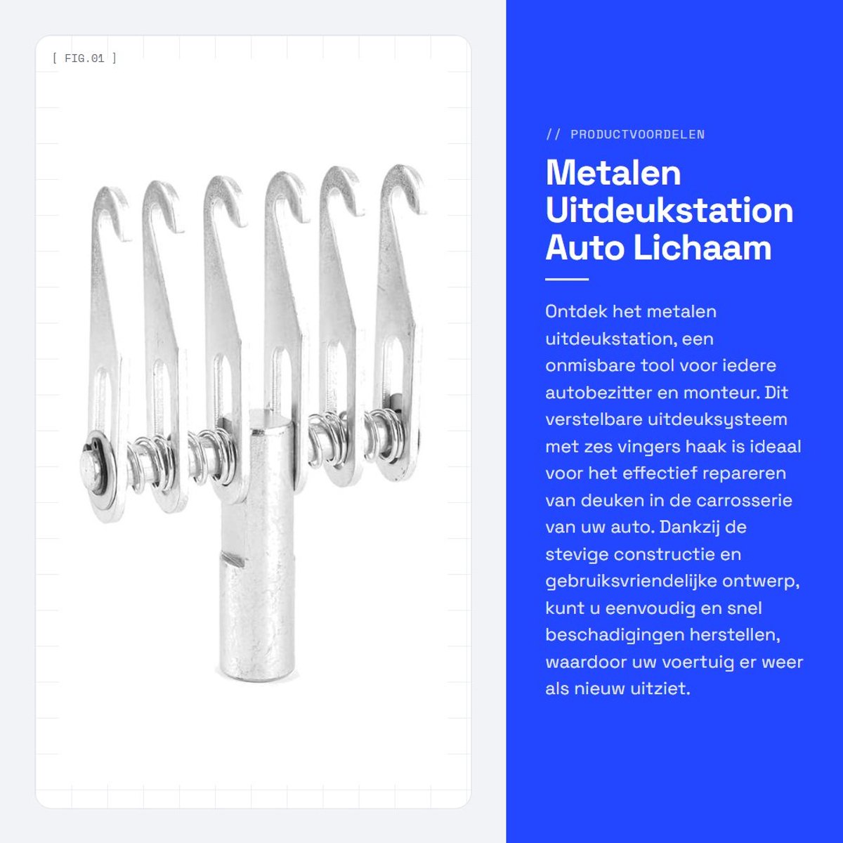 Dailygoods- Uitdeukstation Verstelbaar 6 Vingers - Deukentrekker Auto - Klauw Poot - Reparatietool Auto - Ergonomisch Ontwerp - Hoogwaardige Kwaliteit