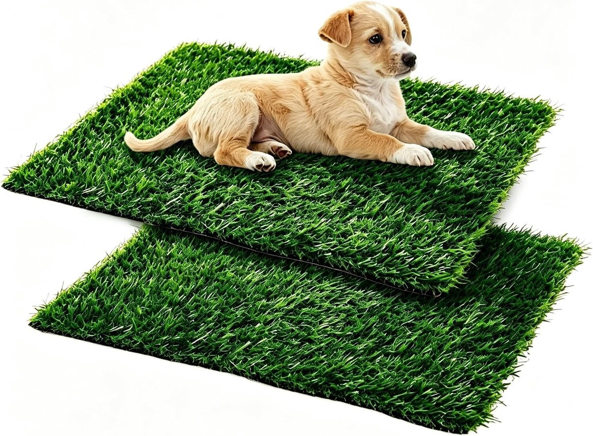 Kunstgras hondentoilet voor thuis, 35,5 x 46 cm, herbruikbaar puppytoilet, ideaal voor balkon en buitengebruik, training pads voor honden