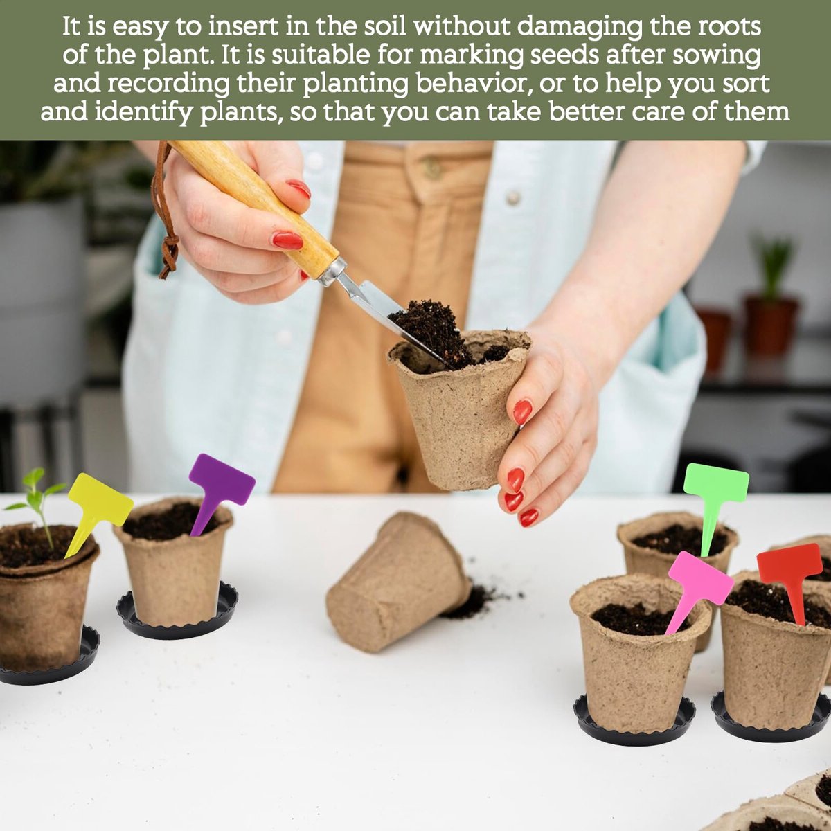 6 stuks ronde onderzetter voor bloempot, kunststof plantenonderzetter en plantenlabels, potonderzetter voor binnen- en buitenplanten