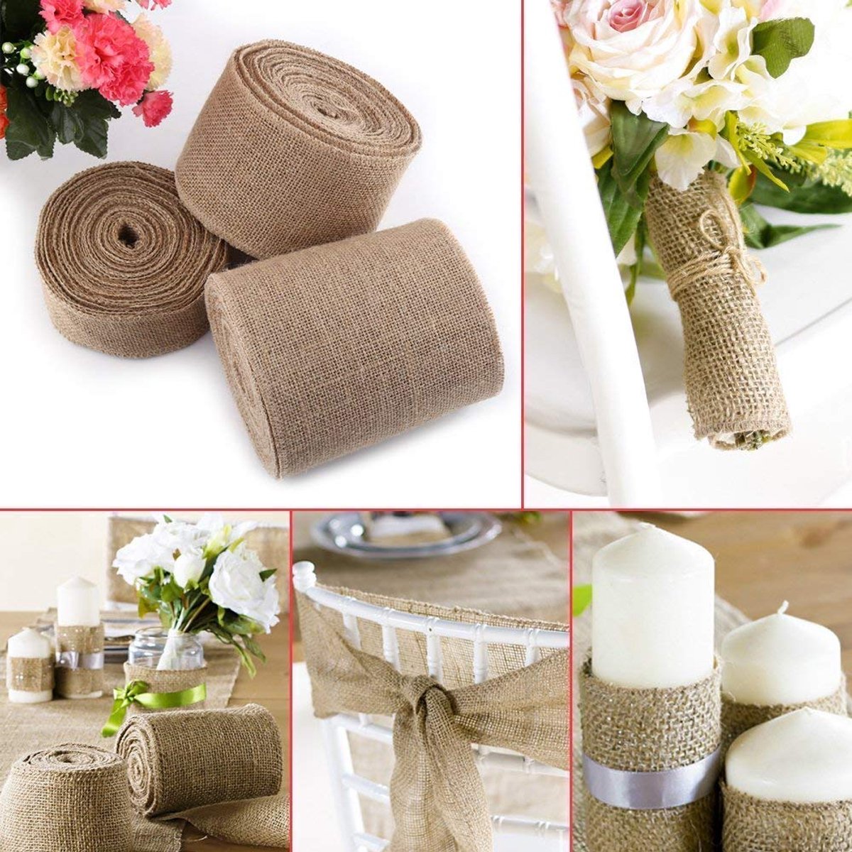 10 m/rol in 5 cm/10 cm/15 cm, jute koord, vintage tafelloper voor doe-het-zelf, handwerk, decoratie, bruiloft, feest, ceremonie, decoratie, vilt, kaki, 15 cm