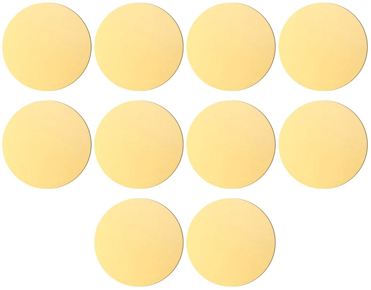 Spiegel Sticker - 10 stuks - Deurspiegel - Zelfklevende Spiegel - Wandspiegel - Goud - Plakspiegel - Rond Wandspiegel - Geschikt voor badkamers, woonkamers, slaapkamers en kledingkasten - 10 x 10 cm