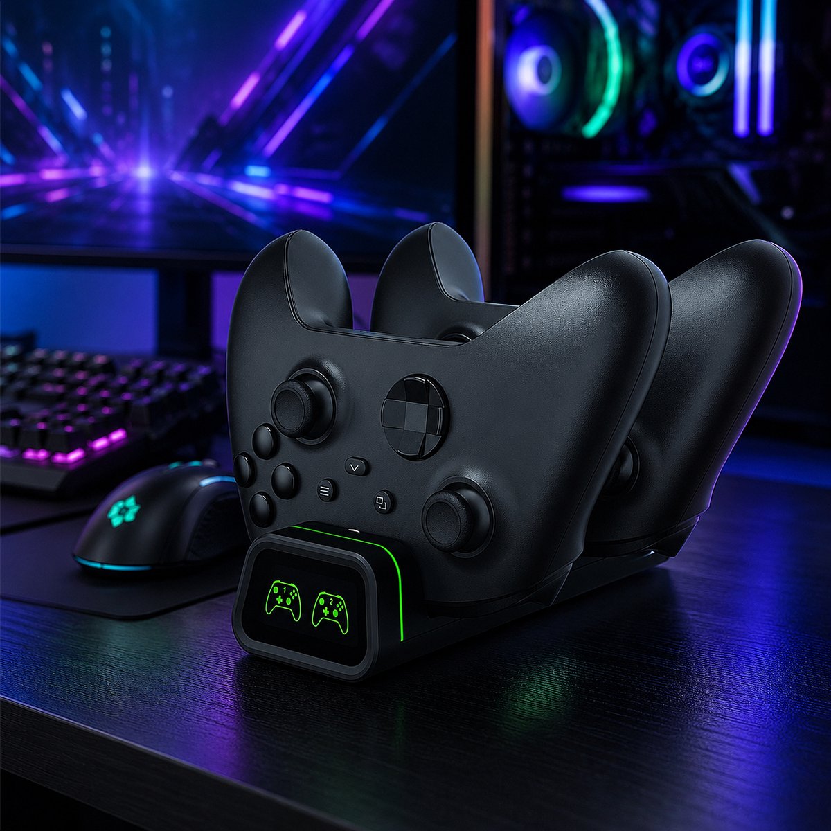 YONO Controller Oplader geschikt voor Xbox Series X / S / One - Oplaadstation met 2 Accupacks - Dual Charging Dock - Inclusief Batterijklepjes – foto 4