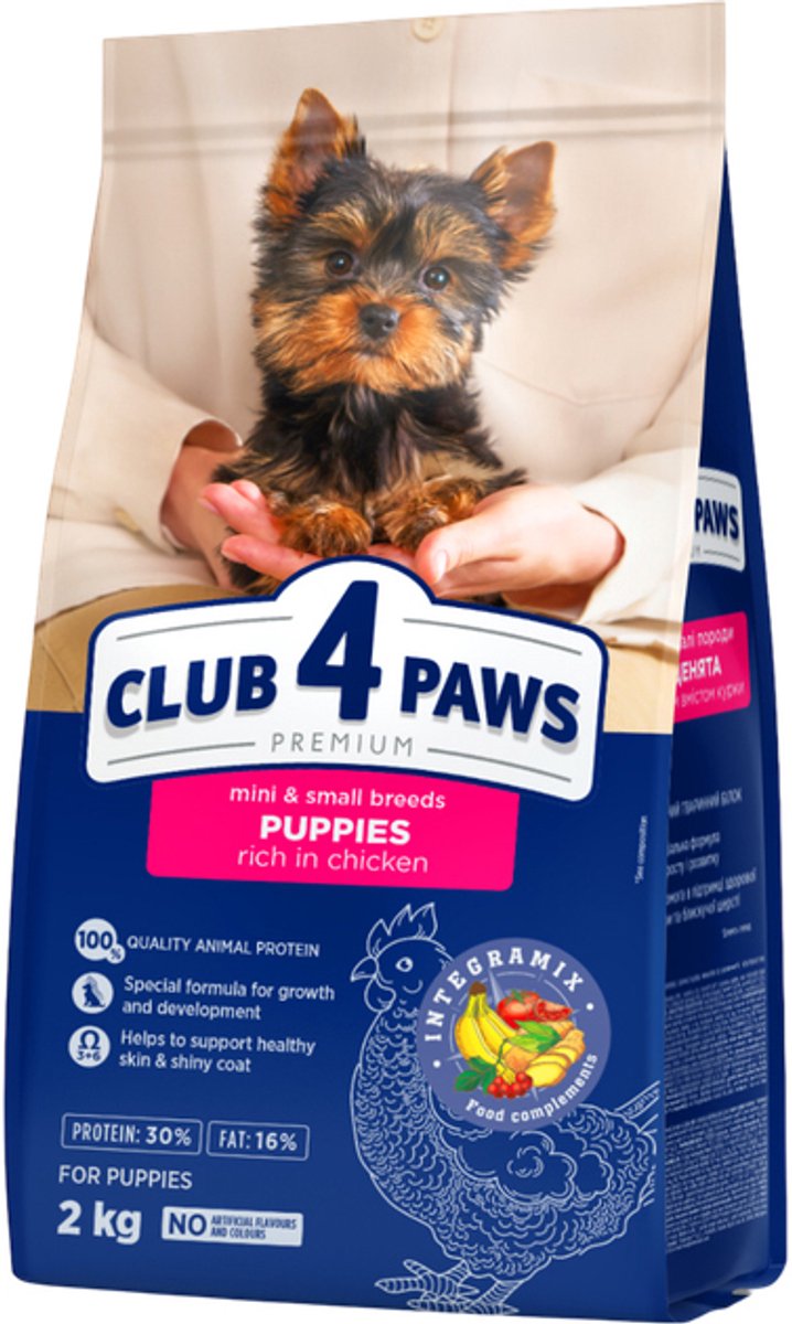 Club 4 Paws Club 4 Paws premium droogvoer met kip - puppy mini and small breeds 2 kg