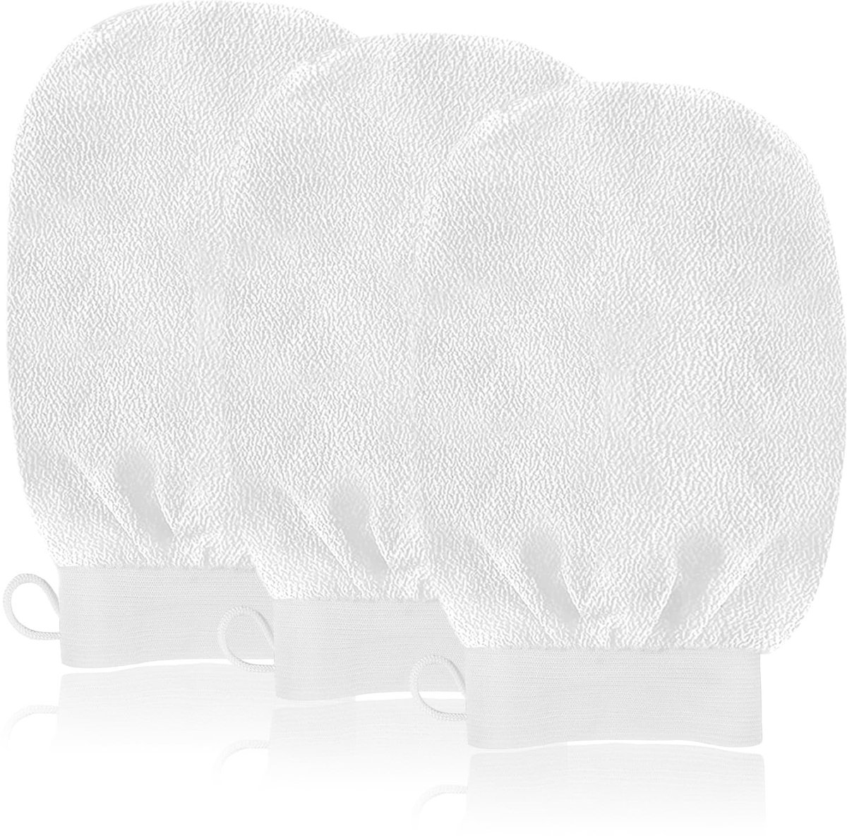 Dailygoods - URAQT Exfoliërende handschoenen, set van 3 lichaamsscrubhandschoenen, bad, SPA-exfoliërende wanten, dubbelzijdige diepe schone scrubber, dode huidverwijderaar, handschoen voor diepe lichaamsscrubber