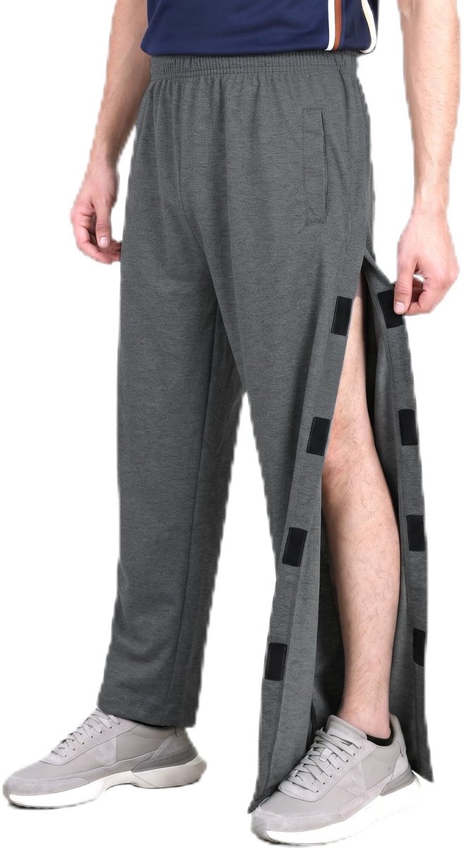 Dailygoods - BWBIKE Katoenen joggingbroek voor heren, met zijdelingse klittenbandsluiting, comfortabele sportbroek, trainings- en vrijetijds-sweatpants met zakken