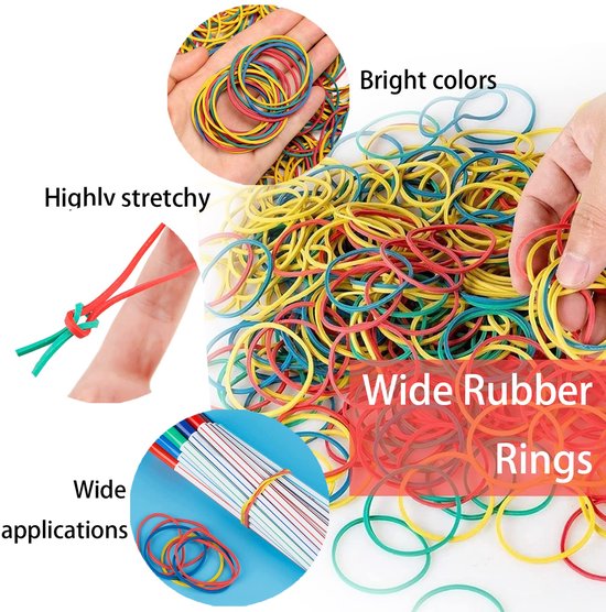 Elastieken, 38 mm en 50 mm, voor kantoor, natuurlijk rubber, duurzaam, elastisch — afbeelding 2