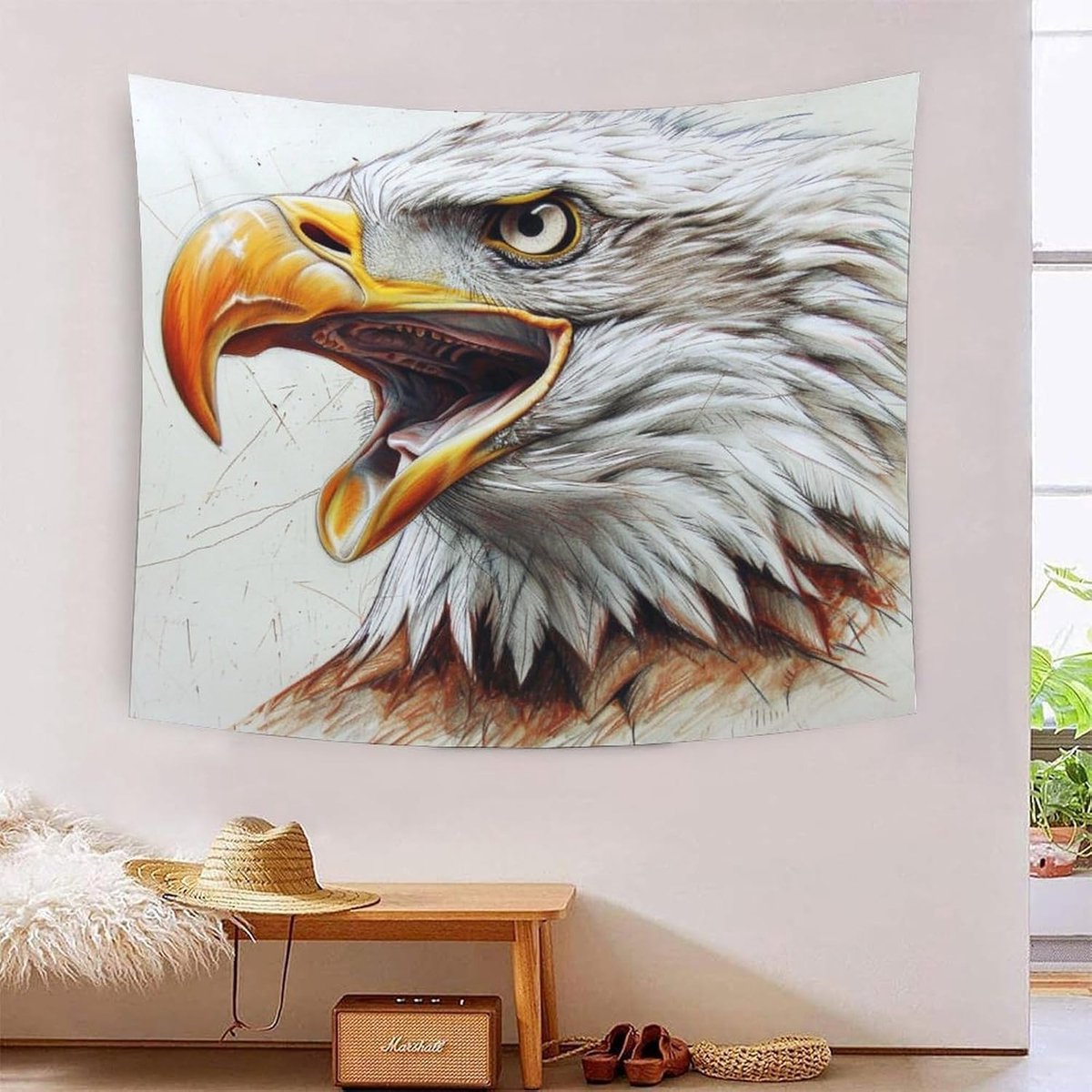 Muurdeken met 3D-adelaarprint woondecoratie beddengoed poster muurkunst wandtapijt wandtapijten wandkleed zacht polyester voor slaapkamer woonkamer slaapzaal woondecoratie 100 cm x 150 cm
