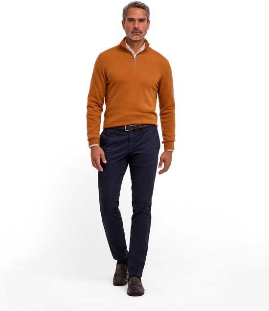 FALKE Luxury Classic Halfzip hoge kwaliteit elegant kasjmier trui heren bruin - maat L