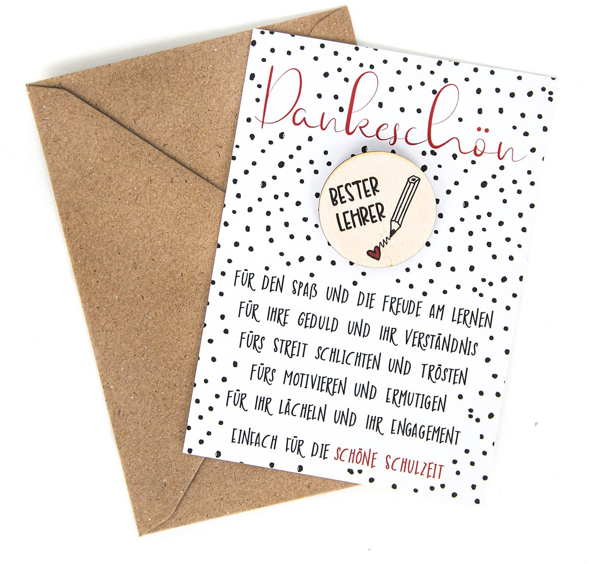 Dailygoods- Bedankje Geluksbrenger - Bedankje Leraar - Bedankjes Afscheid - Bedankjes Bruiloft - Bedankjes Verjaardag - Houten/Snoep Cadeaus - Cadeautje