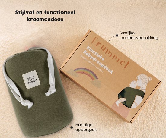 Frummel Baby Draagdoek Groen - Draagzak - Baby Wrap - Baby carrier - Draagdoek baby - Baby 0-36 maanden - Newborn van Frummel — afbeelding 5
