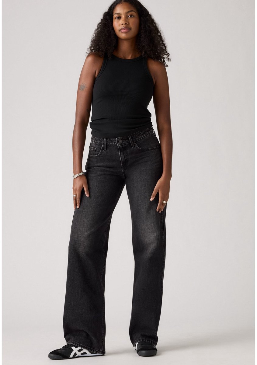 Levi's Zwarte, laagzittende, wijde jeans