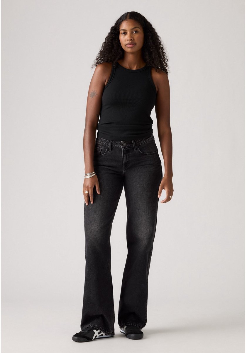 Levi’s Zwarte laagzittende wijde jeans