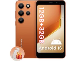 Blackview WAVE 2C Smartphone - 4G AI - DUAL SIM - 12GB RAM - 32GB ROM - Octa Core - Android 16 GO Telefoon - 5 inch - GPS - Oranje