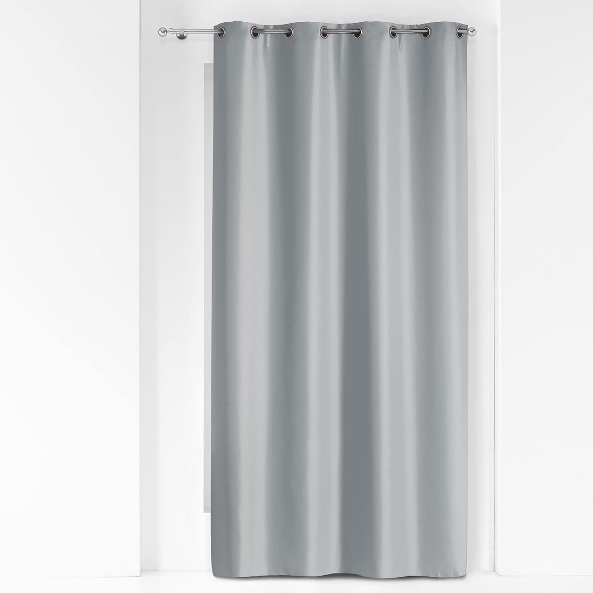 douceur d'intérieur, Gordijn met oogjes (140 x 260 cm) Essentiel Grijs, Polyester