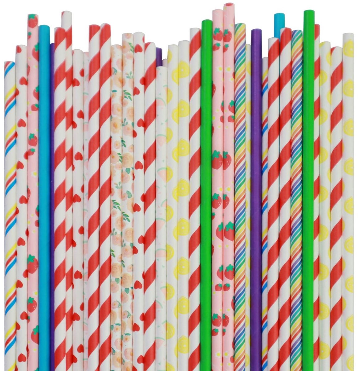 Dailygoods- Suikerspin Stokjes 50 Stuks - 30 cm - Kleurrijk - Papieren Rietjes - Suikerspin Benodigdheden - Verjaardagsfeesten