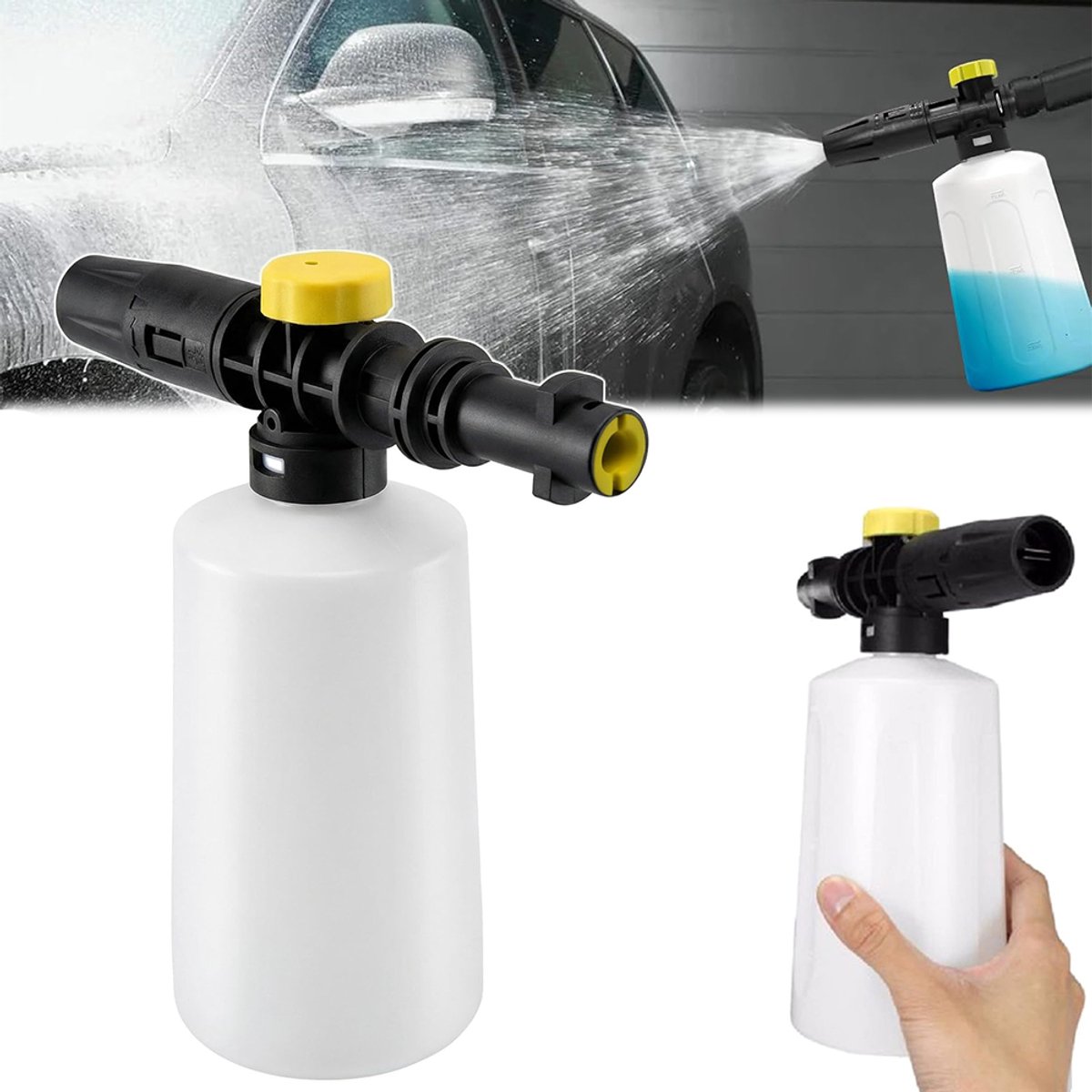 Hogedrukreiniger schuimsproeier - 750 ml hogedruk schuimspuitpistool en sproeiboom voor Karcher K2-K7 - Reinigingsaccessoires - Schuimpomp