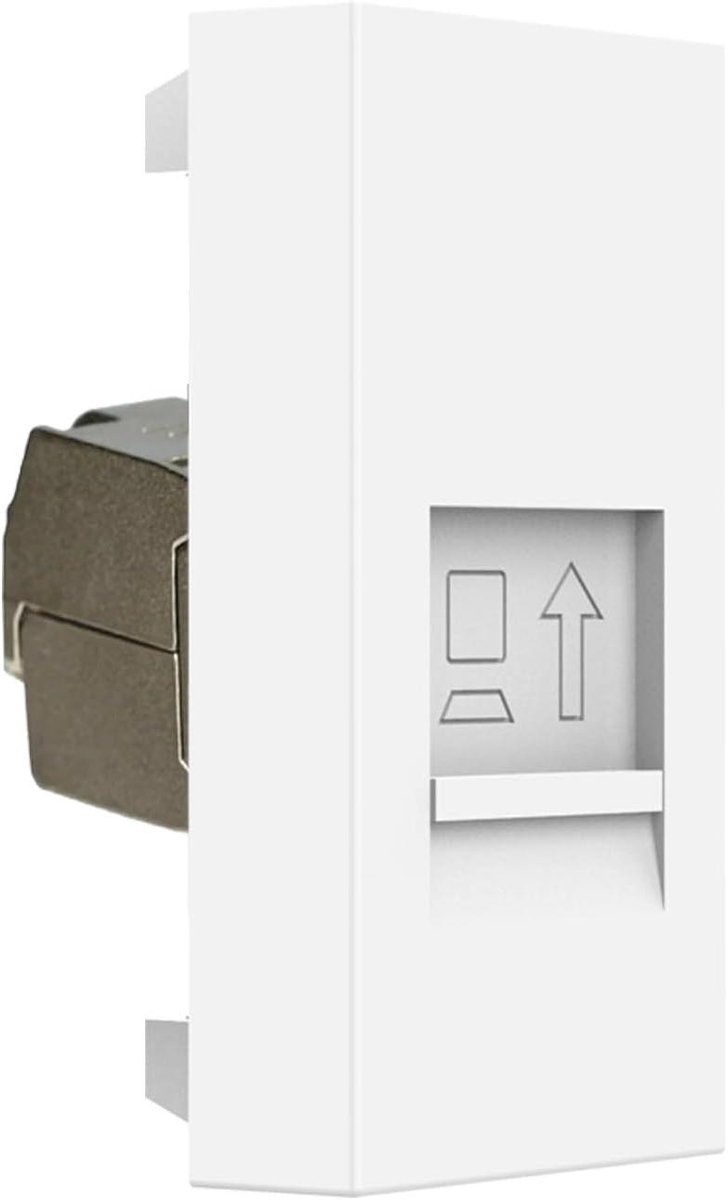 Netwerk Inzetstuk - Module RJ45 - Netwerk Aanleggen - CAT6A Standaard - Half Formaat - Wit
