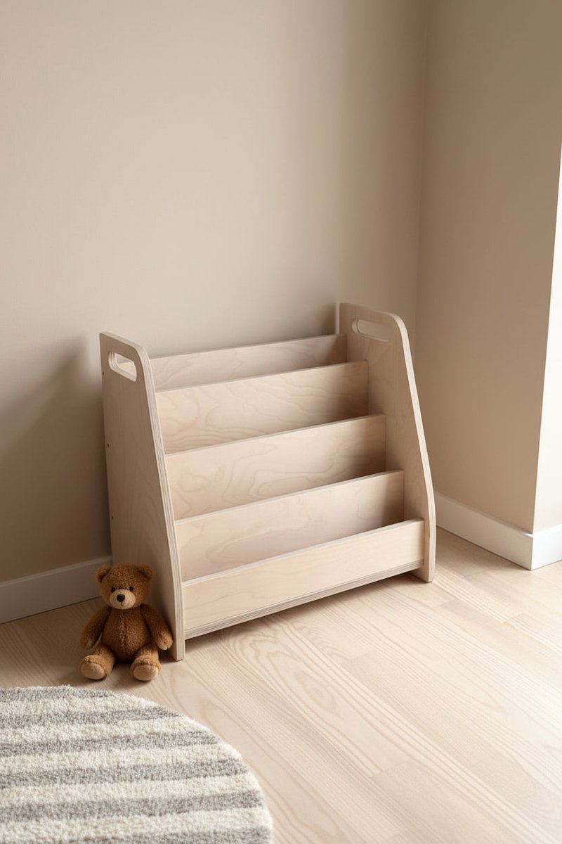 Montessori Houten Boekenkast Groot - Licht Blauw