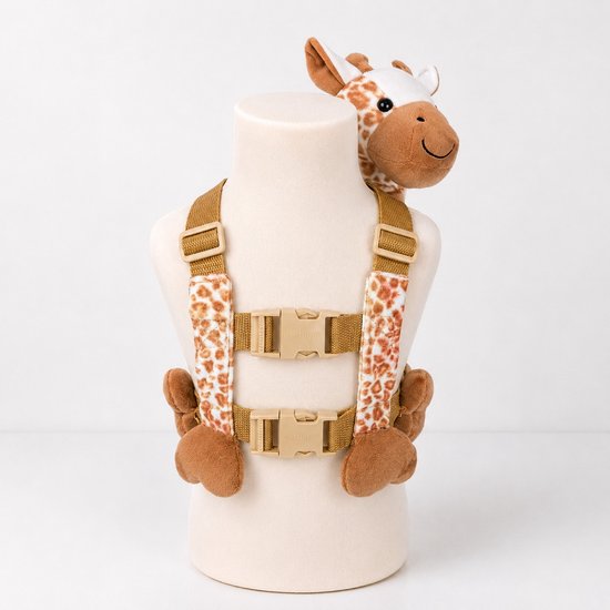 Goldbug - Harness Buddy kindertuigje - Knuffel rugzakje met looplijn - Looptuigje Giraffe - Tuigje Kind van Goldbug — afbeelding 2