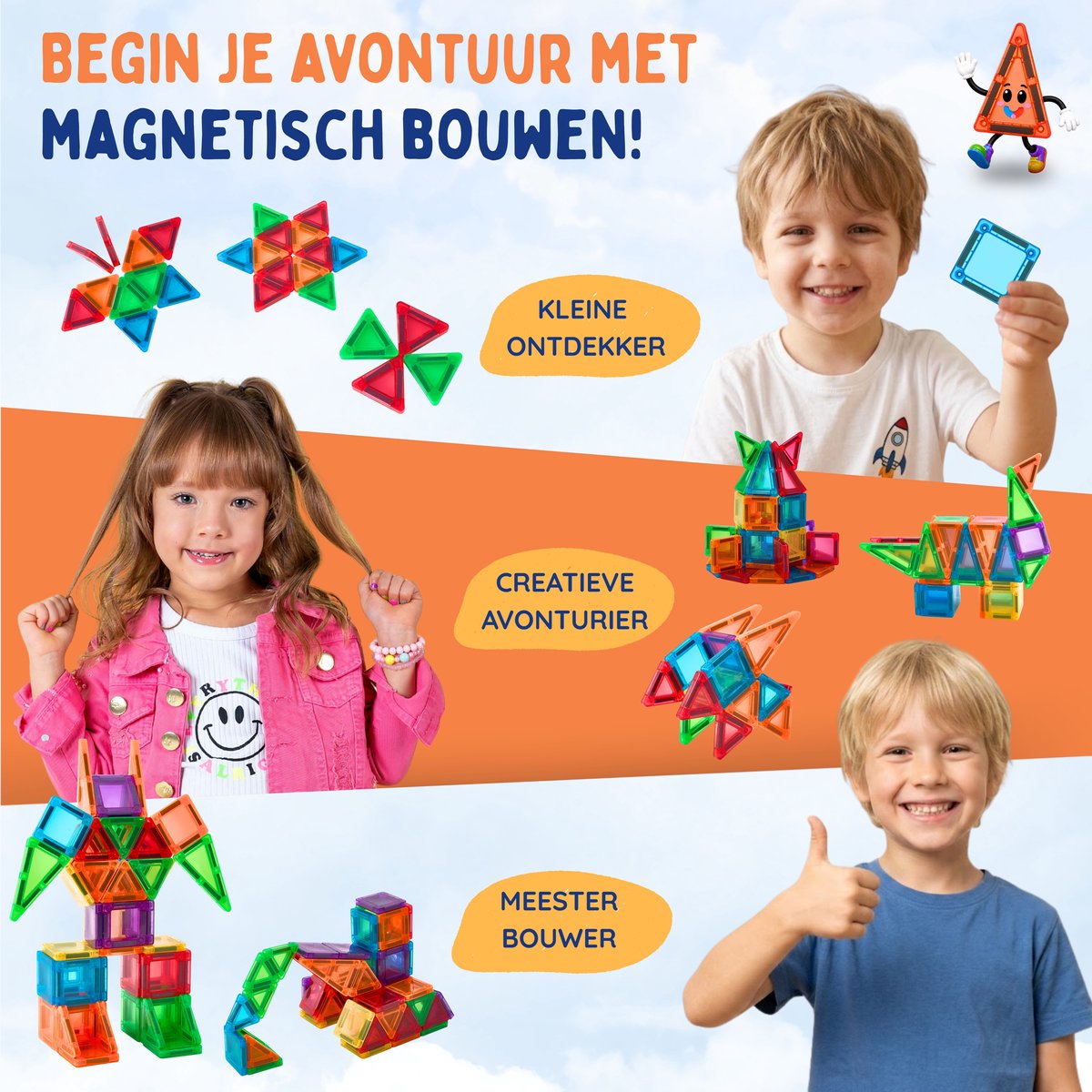 Playablez Mini Magnetic Tiles Travel Set - 36 Stuks - Magnetische Tegels Reisset met Opbergblik - Reisspeelgoed voor Onderweg - Magnetisch Bouwspeelgoed Montessori Speelgoed voor in de Auto in het Vliegtuig - Magna Magneten Speelgoed Jongens Meisjes — cadeau in Spellen & Speelgoed - foto 4