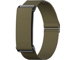 Stravo Elastisch Nylon Bandje voor de Bovenarm – Geschikt voor Fitbit Air – Met Verstelbare Schuifgesp – Traploos Verstelbaar – Ademende Sportarmband – Groen