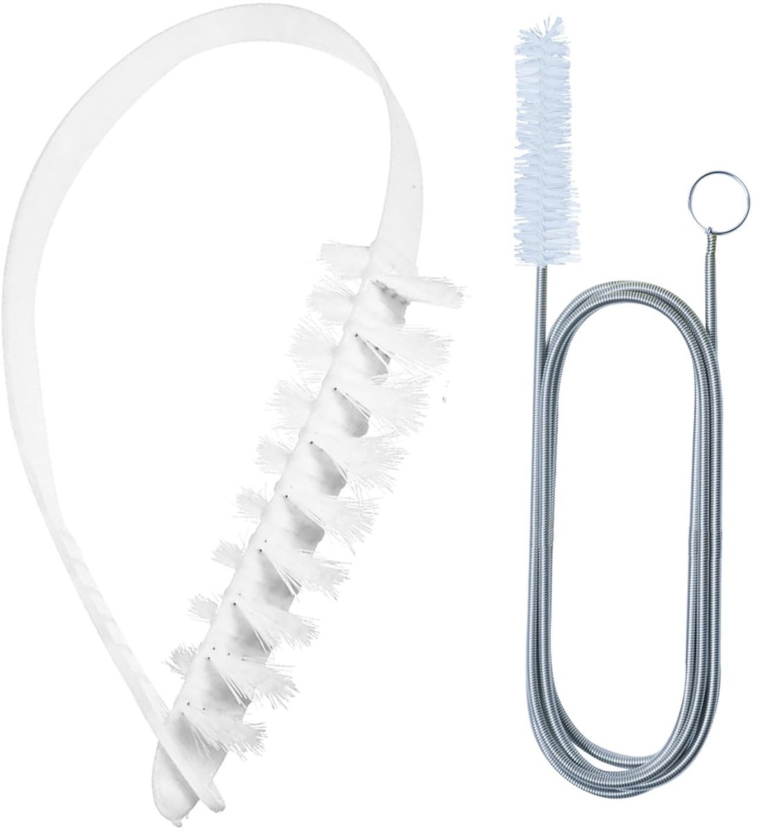 Dailygoods- Reinigingsborstel Pakket van 2 - Lange Handgreep 155 cm - Flexibele Afvoerborstel - 360° Roterende Nylon - Voor Trommelwasmachine/Radiatoren - Schokbestendig Materiaal