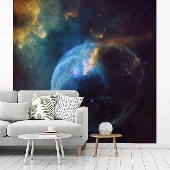 Papier peint - Papiers Papier peint photo Galaxy - Planète - Blauw - Largeur 240 cm x Hauteur 240 cm