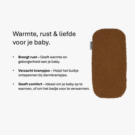 Ølav North Warmtekussen voor baby's - Babykruik met geschenkverpakking - OEKO-TEX® - Pittenzak met teddy hoes - Chocolate Brown — afbeelding 3