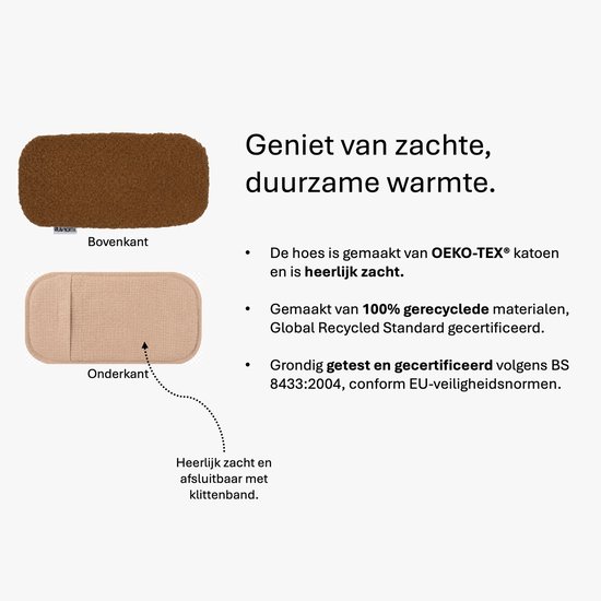 Ølav North Warmtekussen voor baby's - Babykruik met geschenkverpakking - OEKO-TEX® - Pittenzak met teddy hoes - Chocolate Brown — afbeelding 2
