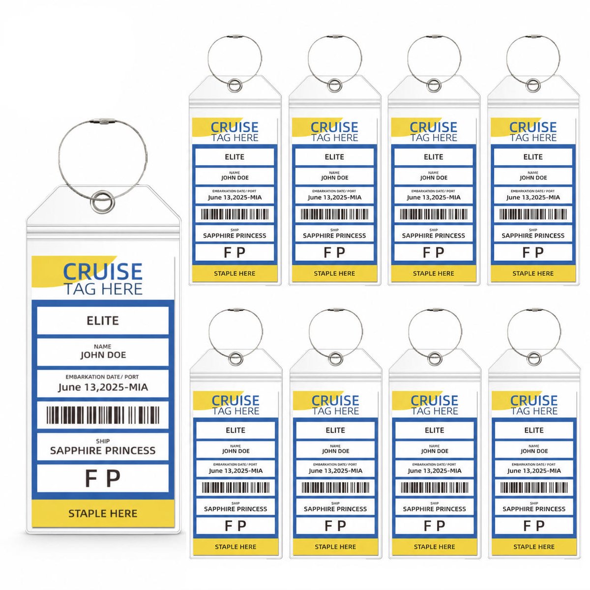 10 Stuks Cruise Bagagelabels - Waterdichte PVC Cruise Schip Bagagelabels L