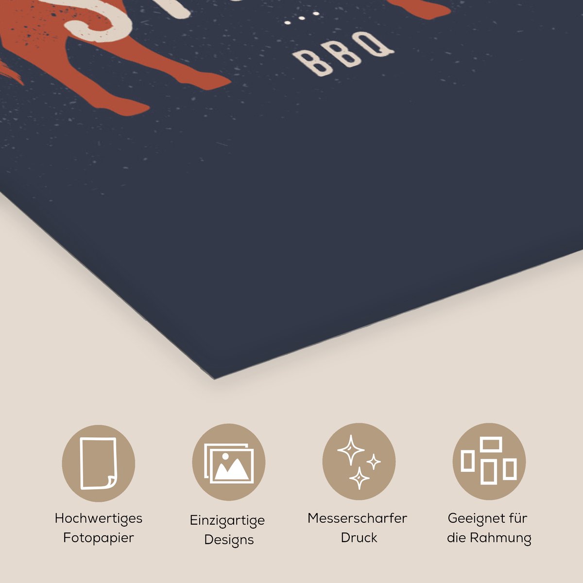 Poster 120x180 cm - BBQ - Mancave - Biefstuk - Posters - Kamer decoratie - Wanddecoratie w