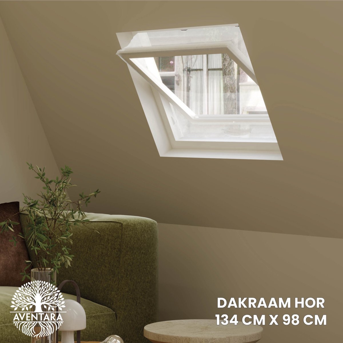 Aventara Dakraam Hor - 134 x 98 cm - Geschikt voor Velux: UK04 (GGL 7, 804, u04) Fakro/Optilight: Maatcode 12 Roto: 13/09 Insect Raamhor - Insecten Plissé - Vliegenhor – Gaas - Inbouw Zonder boren Wit 134 x 98