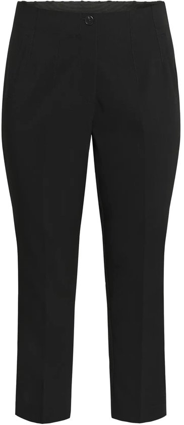 Zwarte 7/8 broek van Kaffe Curve met hoge taille en één knoopsluiting.