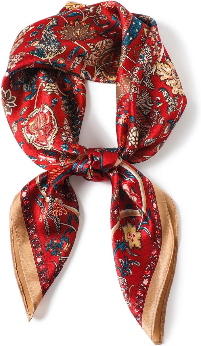 Zijden Sjaal 100% Pure Mulberry Zijde - 68x68cm Vierkante Dames Halsdoek - Zacht & Ademend - Luxe Giftverpakking