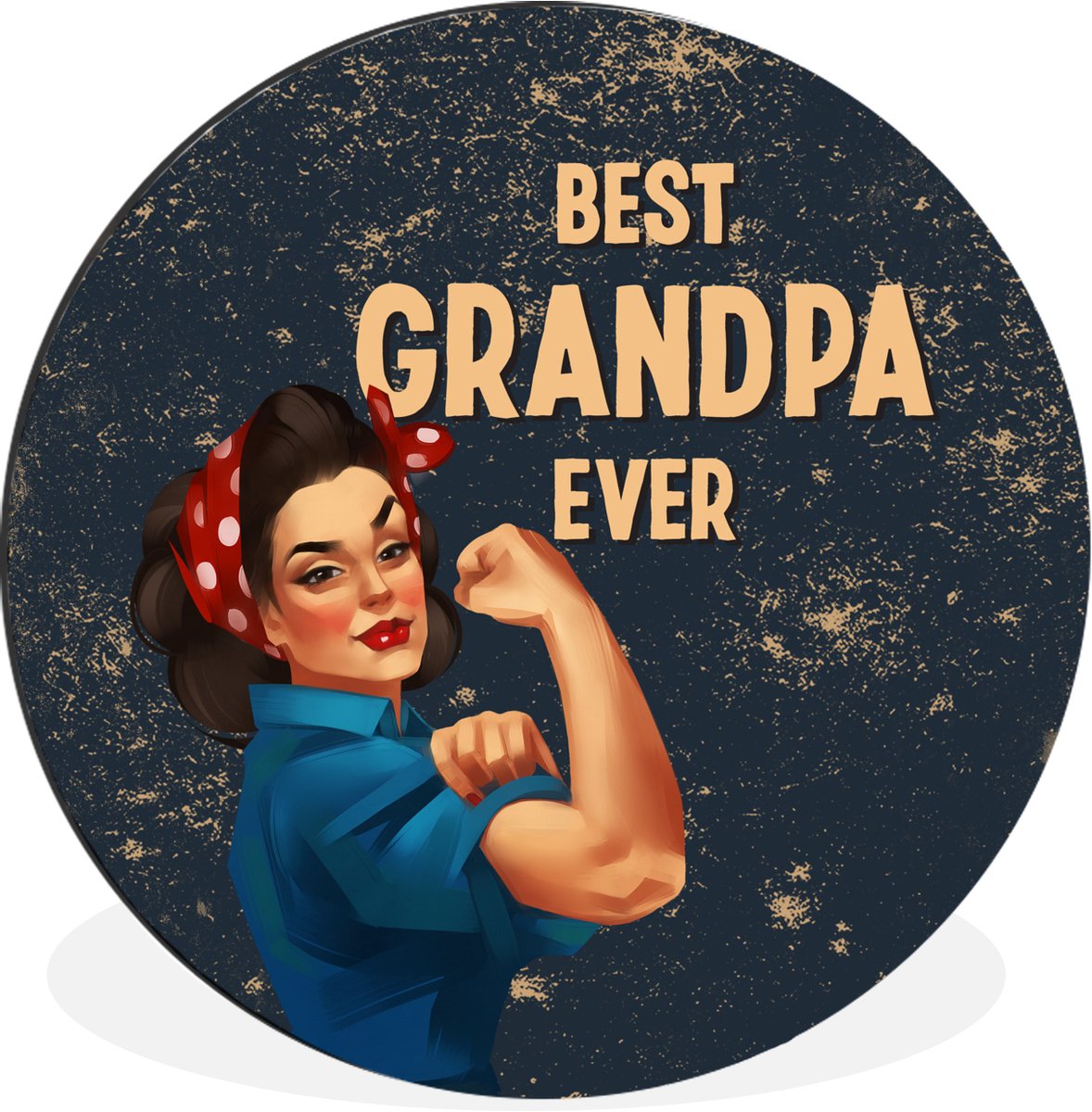 WallCircle - Wandcirkel - Muurcirkel - Best grandpa ever - Opa - Spreuken - Quotes - Aluminium - Dibond - 90x90 cm - Binnen en Buiten