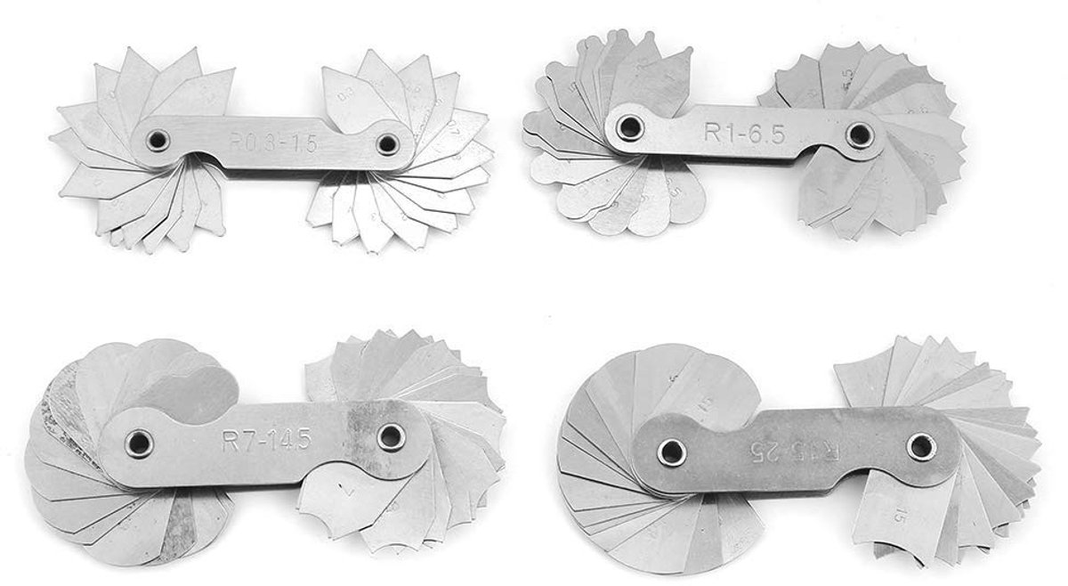 Radius Gauges 4pcs Stainless Steel Concave Convex Arc Gage Pocket Measure Tool Radius Fillet Gauge Measuring Tool - ShopVlot
