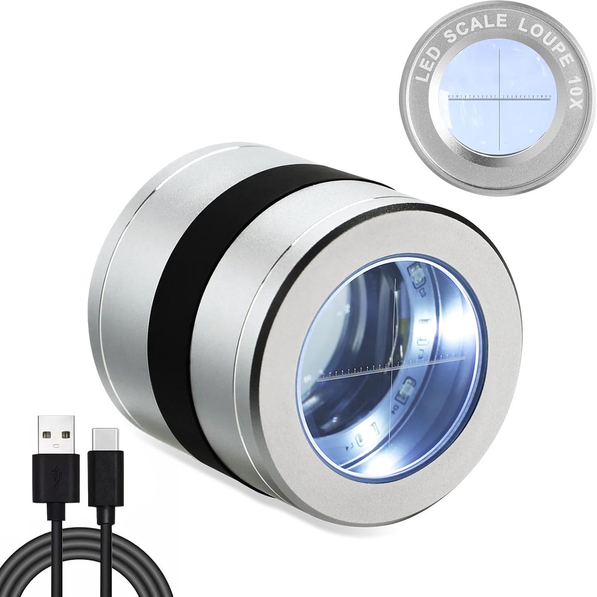 Loupe Magnifier Jewelers Loupe 10x LED UV Lit Jewelry Gem Tool - ShopVlot