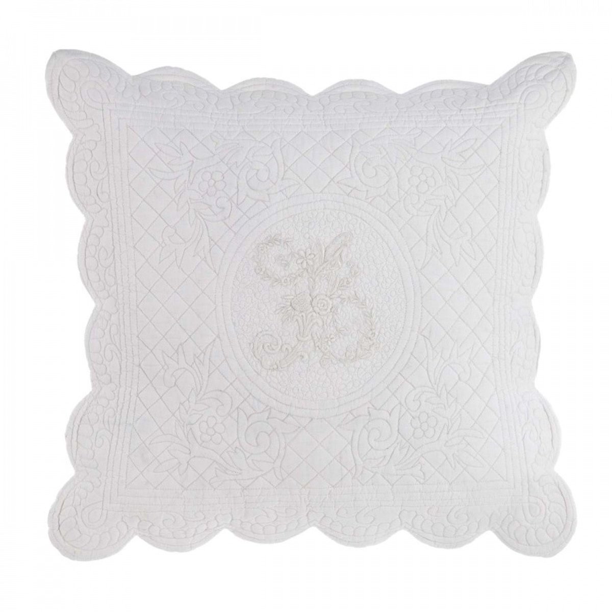 Decoratieve Kussensloop Romantische Stijl 50x50 cm Katoen Wit