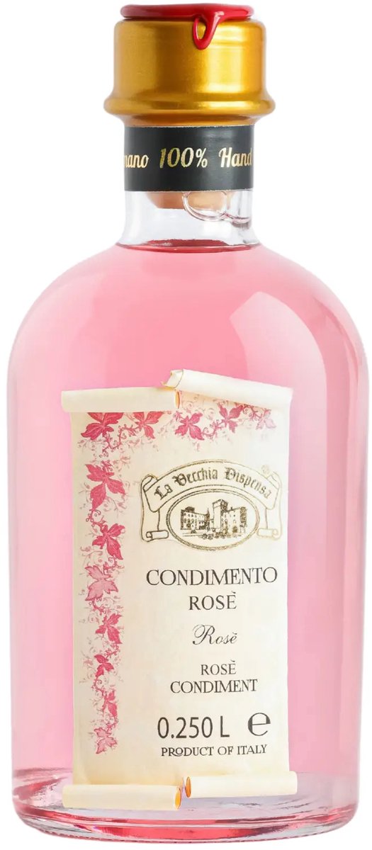 La Vecchia Dispensa - Rosé Condiment 250 ml – Italiaanse Rosé Balsamico – Zacht Zoetzuur – Rode Druivenmost & Rodewijnazijn – Voor Salades, Vis & Wit Vlees