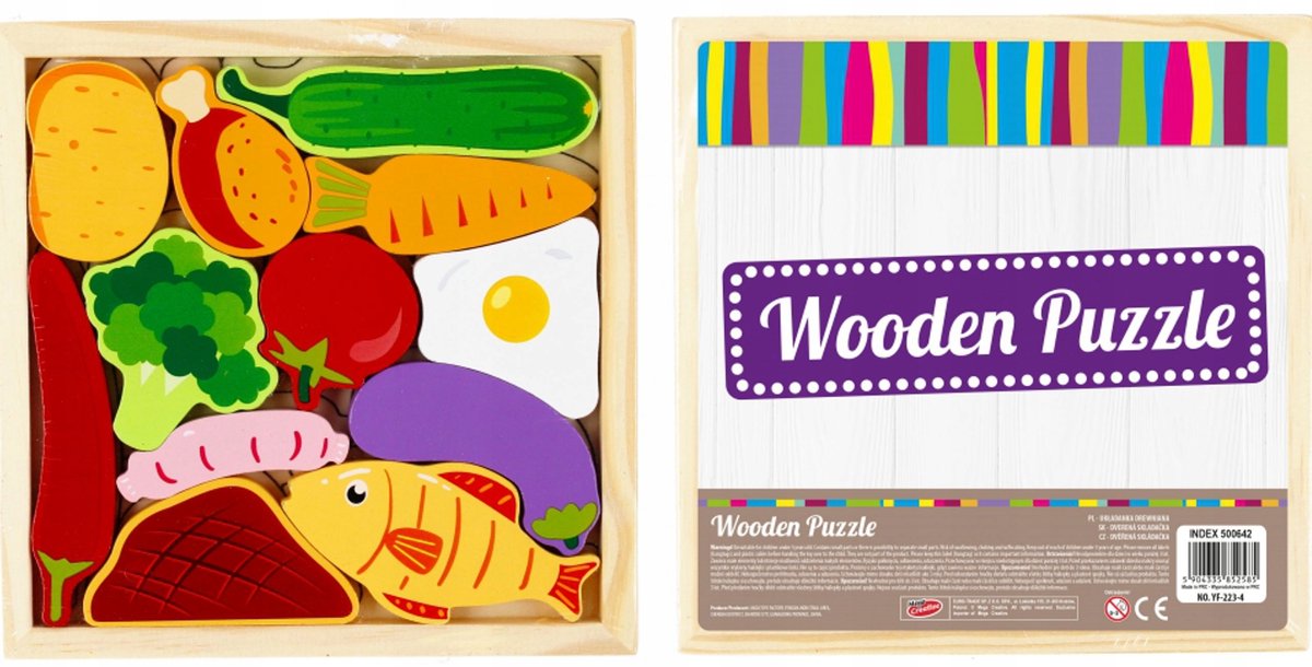 Houten Puzzel 12 Stuks Groenten - Educatief Speelgoed