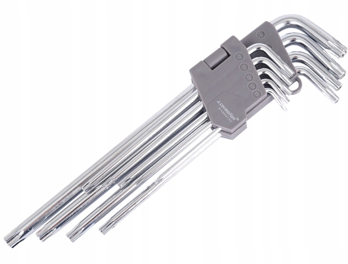 9x Torx Sleutels met Gat 230mm - Chroom-Vanadium Staal